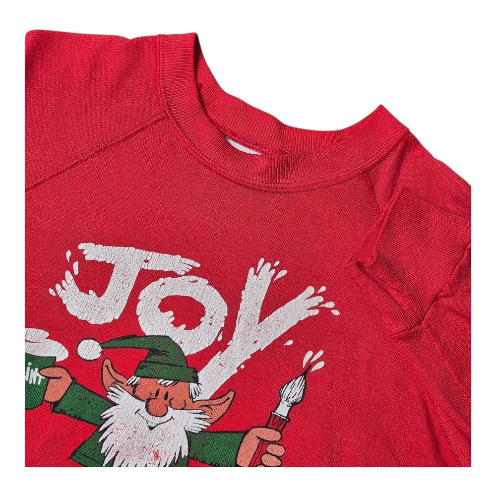 VTG‎ Bassett Walker Womens L Christmas Sweatshirt Elf JOY Holiday Made In USA